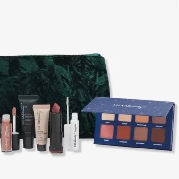 Ulta Beauty NWT  7 piece gift set with velvet emerald green bag - Picture 2 of 2